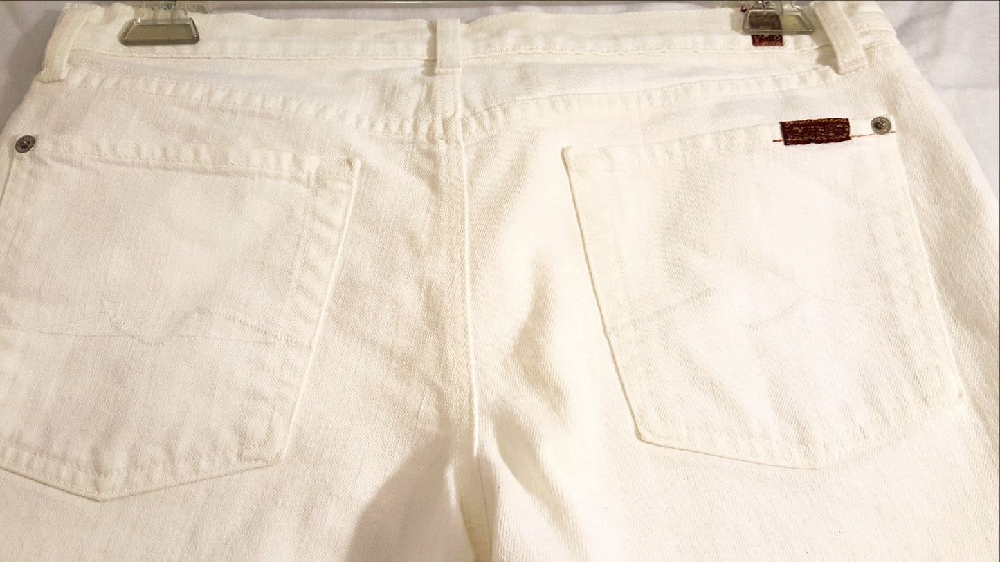 7 For All Mankind White Shorts