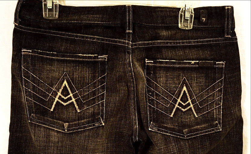 7 For All Mankind "A" Pocket Black Jeans