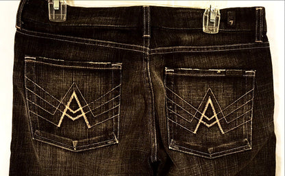 7 For All Mankind "A" Pocket Black Jeans