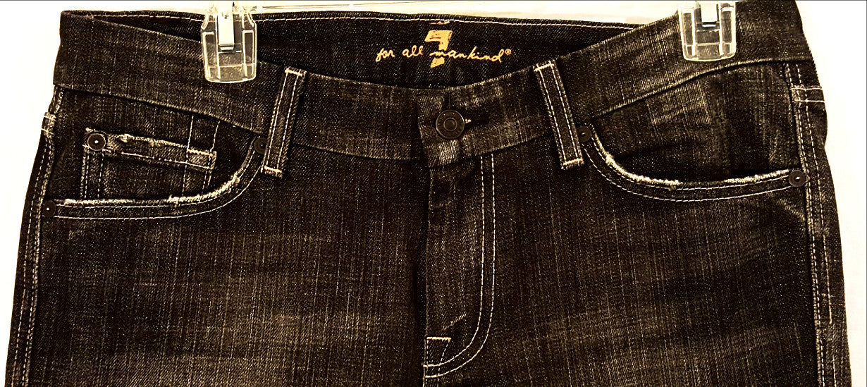 7 For All Mankind "A" Pocket Black Jeans