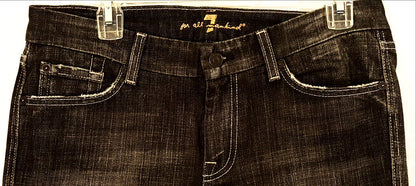 7 For All Mankind "A" Pocket Black Jeans
