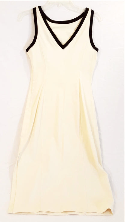 Cream and Black Stretch Dress