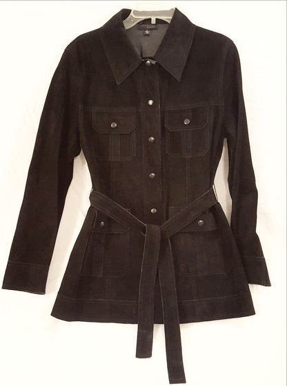 Belted Hipster Suede Jacket