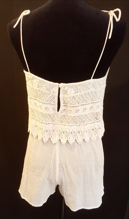 Top Shop Cream Short Romper-New